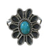 Silver And Turquoise Flower Ring Size 8-1/4 YX90437